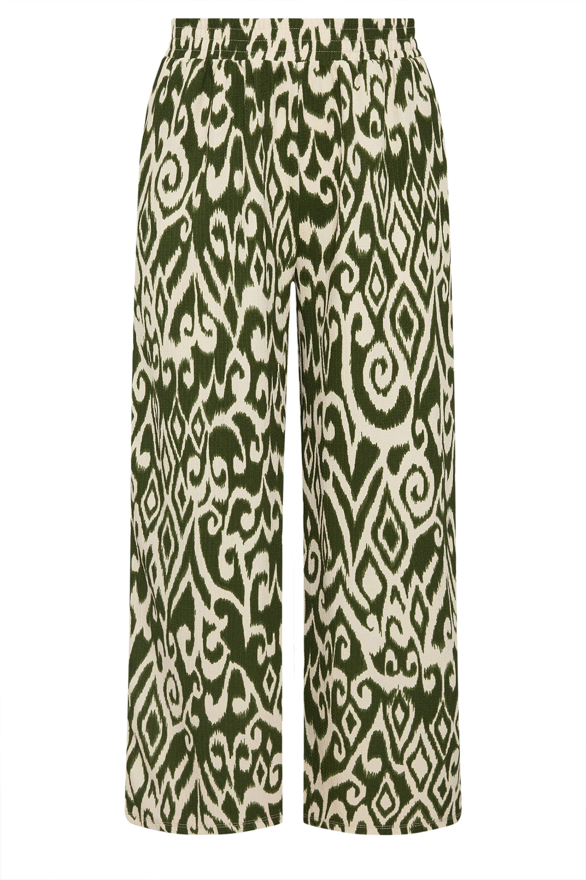 Yours Textured Abstract Wide Leg Trousers
