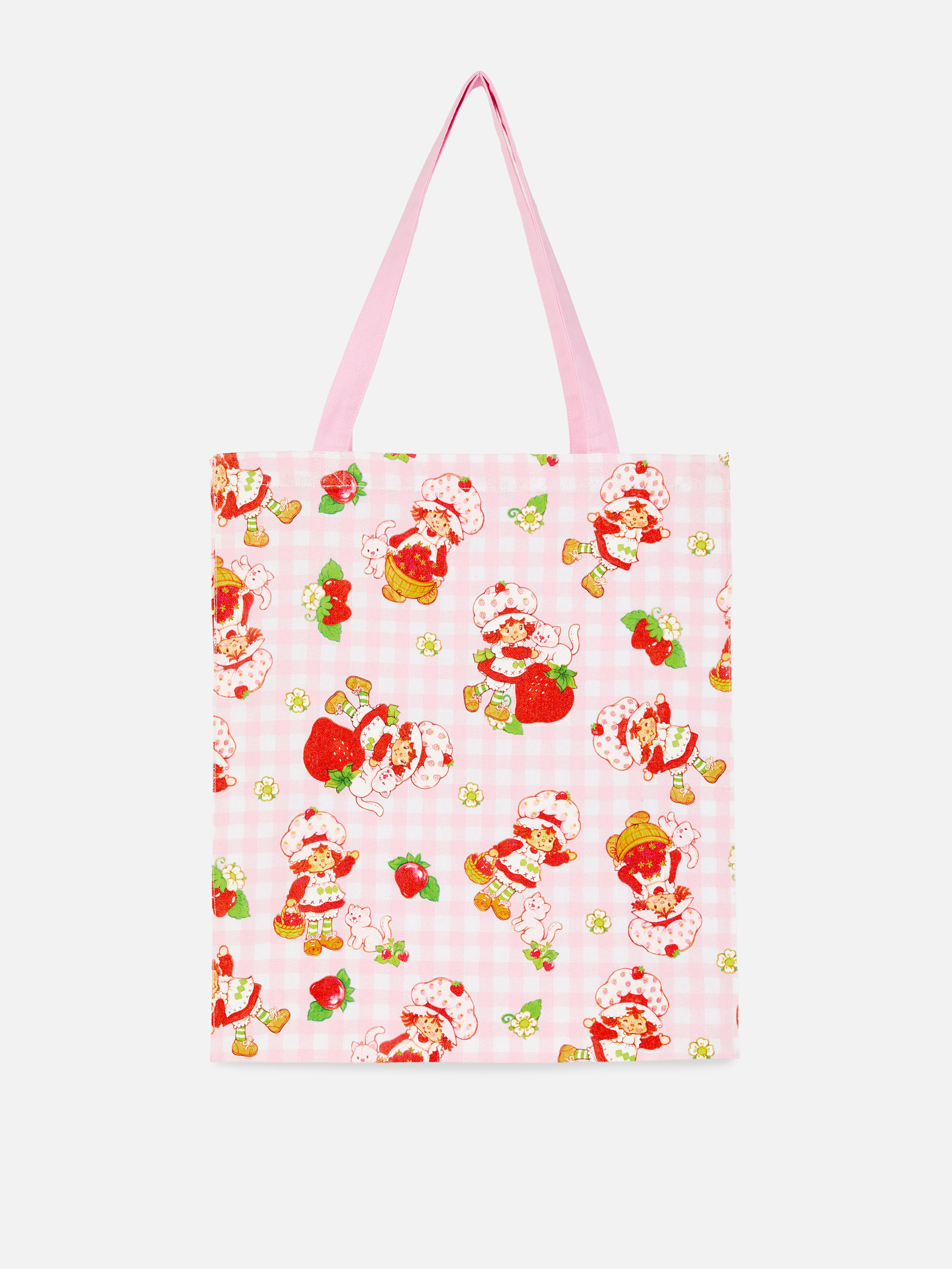 Strawberry Print Canvas Bag