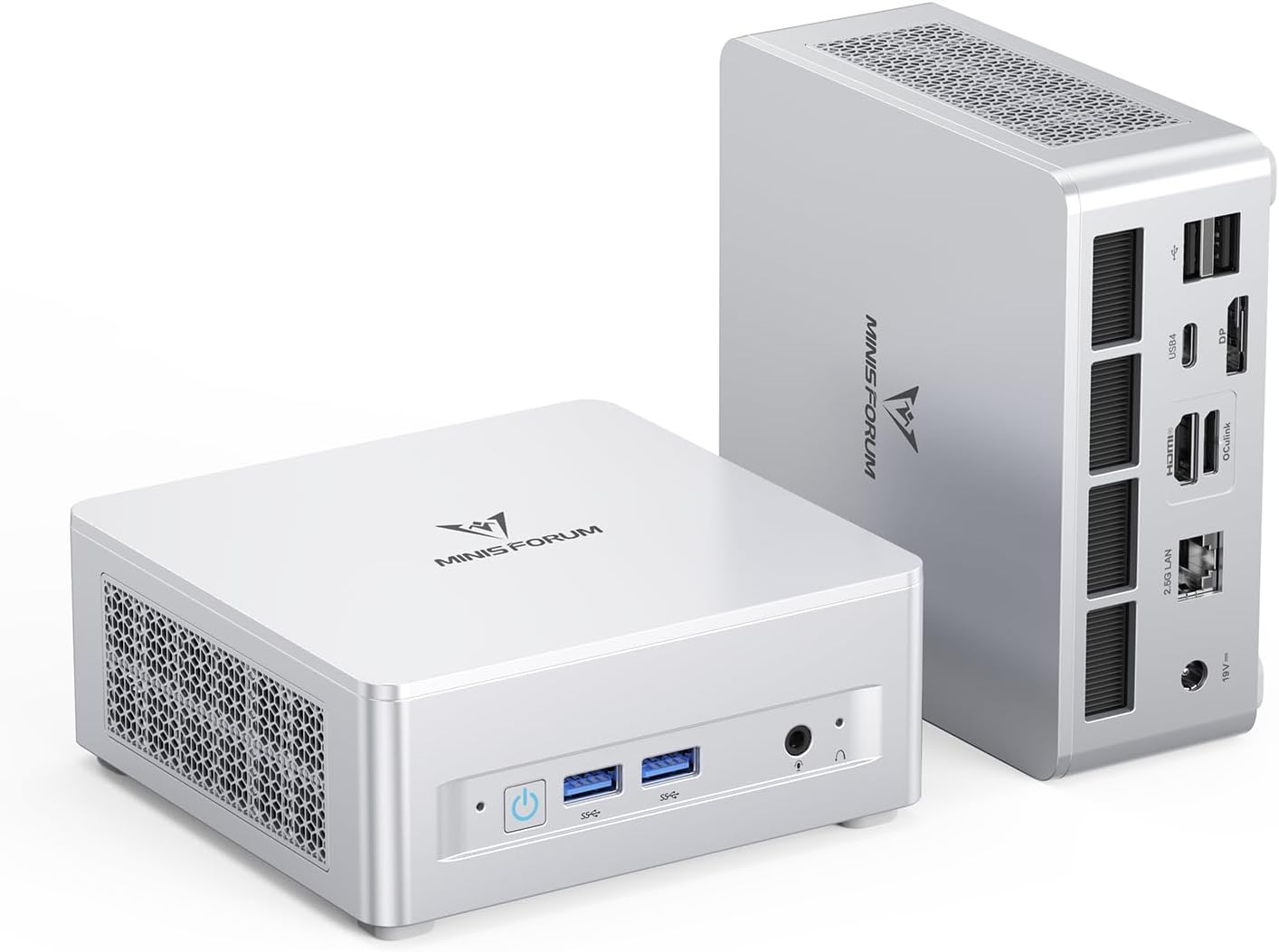 MINISFORUM UM880 Plus Mini PC AMD Ryzen 7 8845HS(8C/16T  up to 5.1GHz)  32GB DDR5 1TB PCIe4.0 SSD  HDMI+DP+USB4 Triple Outputs  OCuLink Port  2.5G LAN  5x USB Port  Radeon 780M Graphics Micro Computer