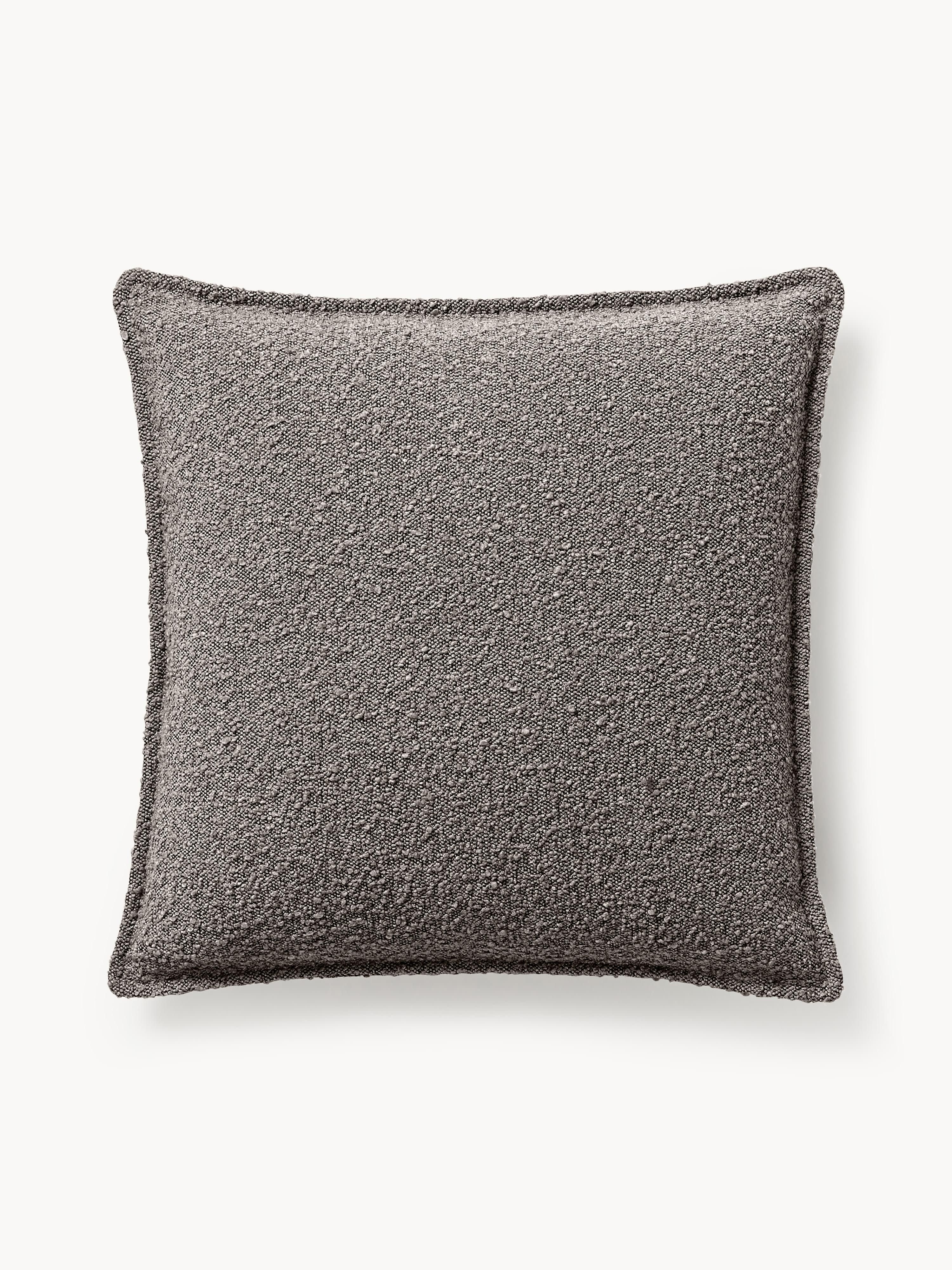 Großes Bouclé-Sofa-Kissen Lennon, 60 x 60 cm