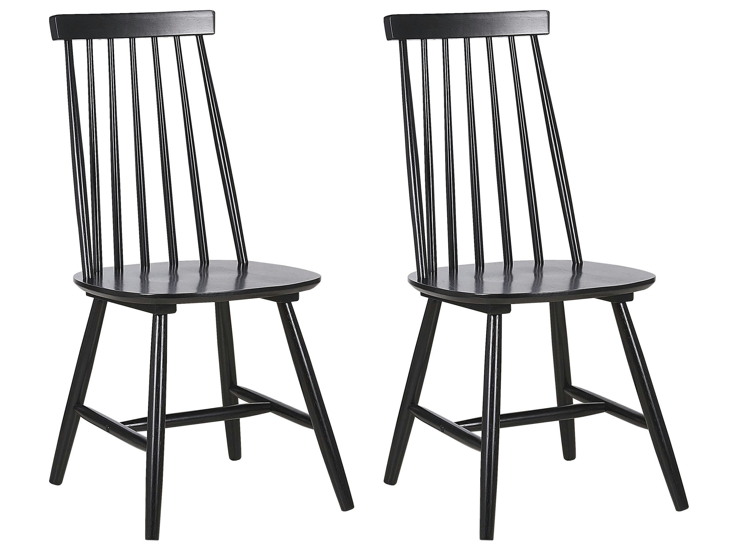 BURBANK - Lot de 2 chaises noires en bois