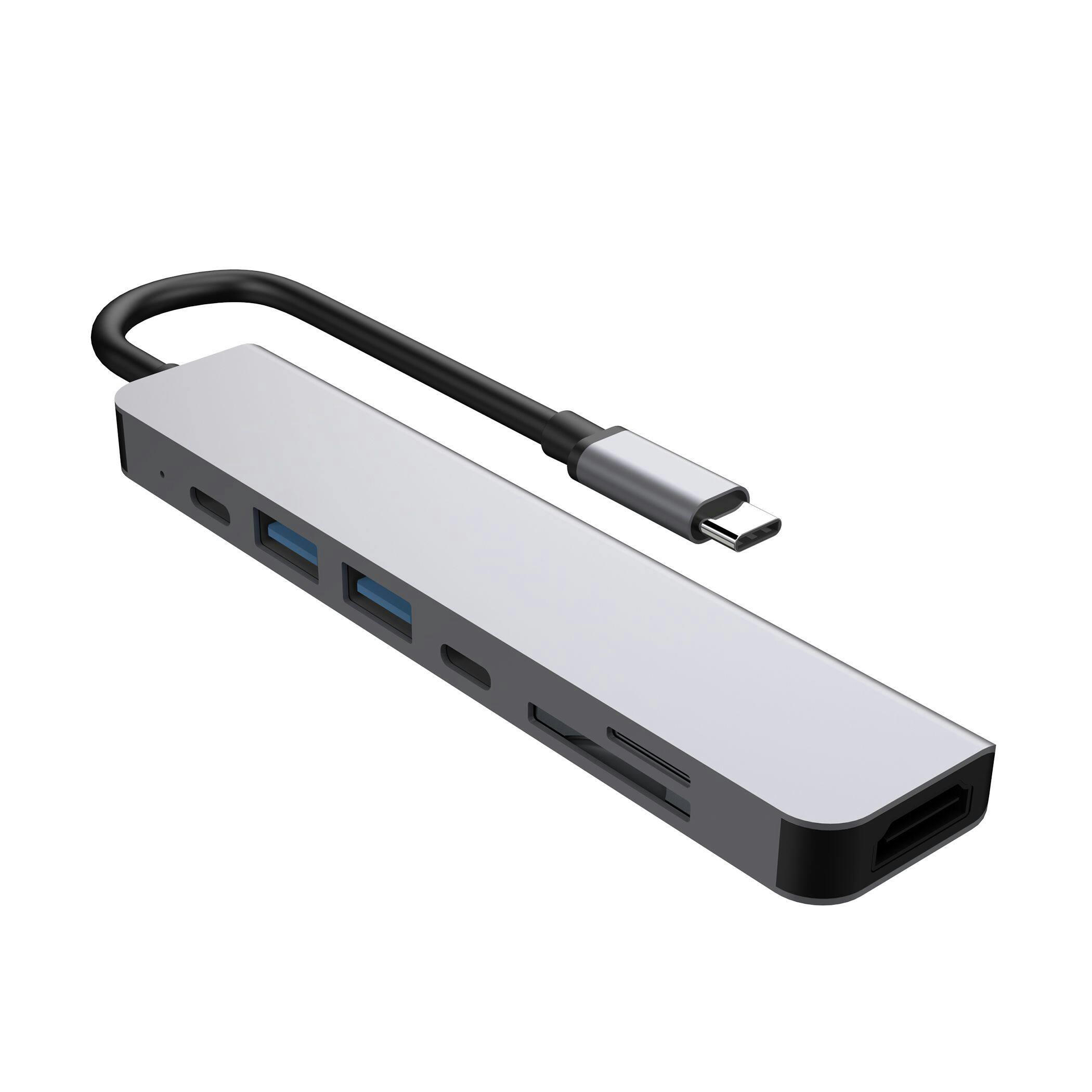 Bluehive 7-in-1 2-Port USB Type C HUB Adapter Converter