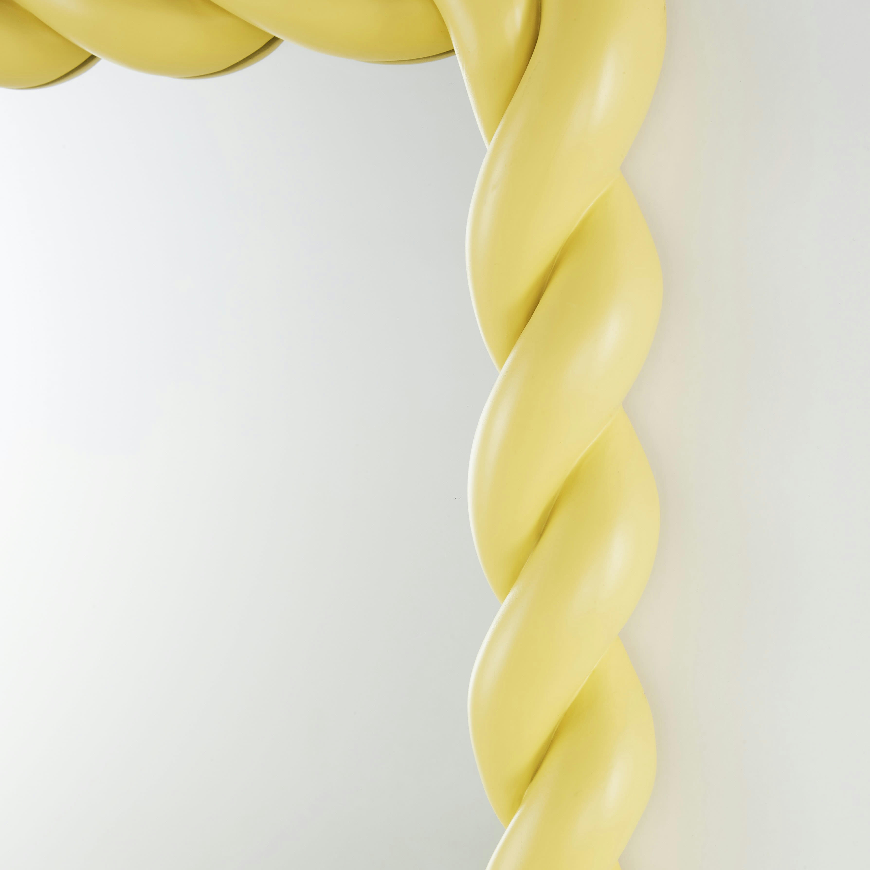 LOUMA - Grand miroir rectangulaire torsadé jaune 80x160