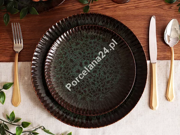 Komplet talerzy na 6 osób (18 el.) Lubiana - Stoneware Jade