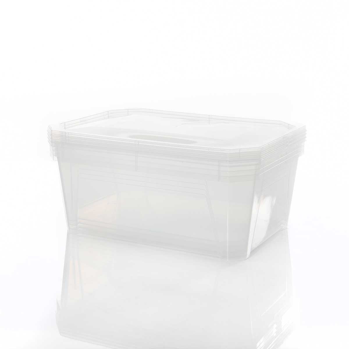 Conjunto de 4 caixas de arrumação transparente 11l