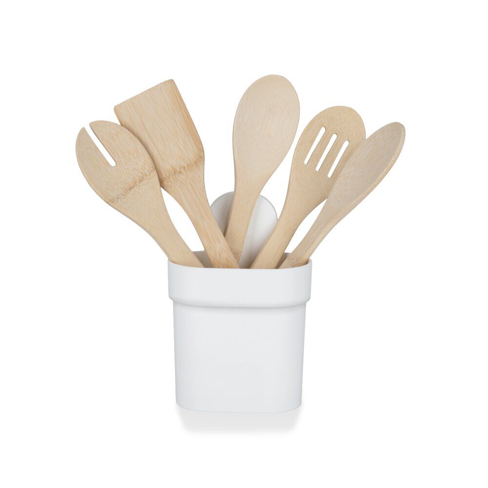 Pot de rangement plastique avec ventouse 12,5xH18,5cm (2 modèles)