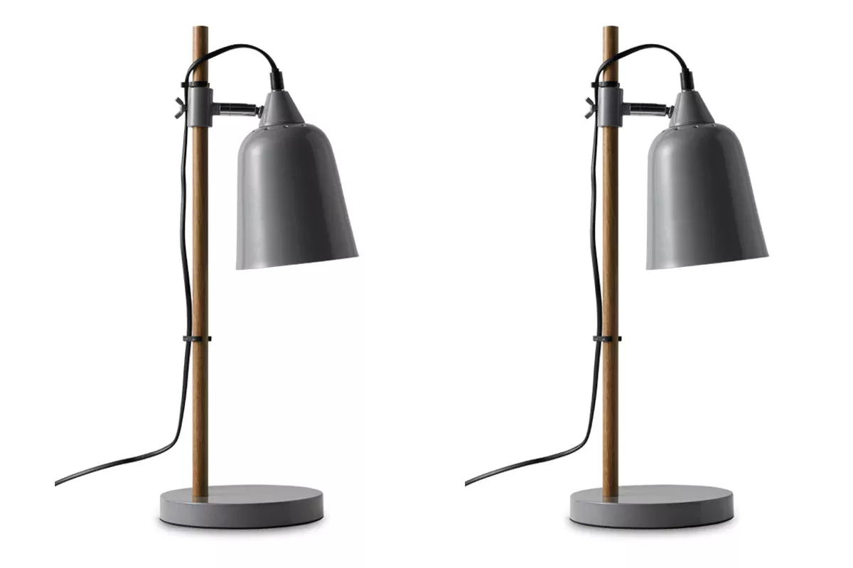KONSIMO HALI komplet 2 szt. nowoczesna metalowa lampka biurkowa szara