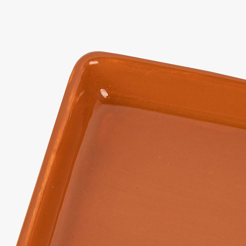 Tabuleiro de Banho em Cerâmica Creme e Tijolo SIXTIES