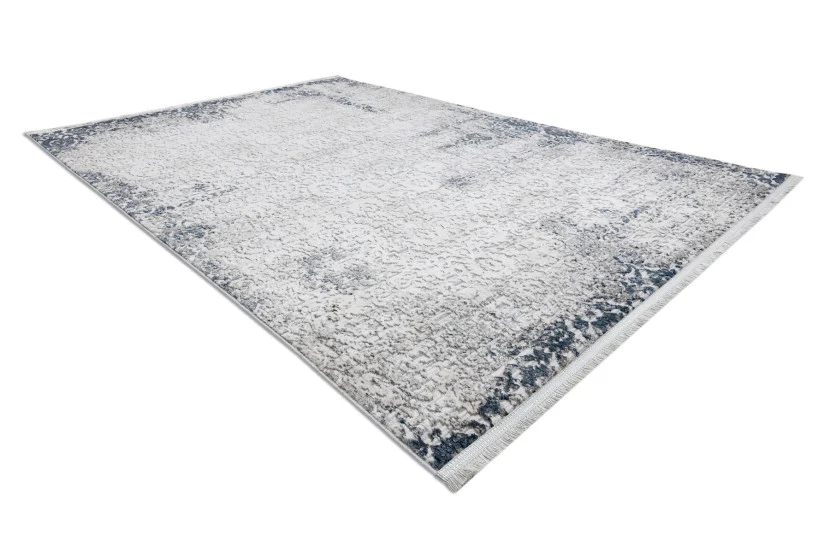 Dywan REBEC nowoczesny frędzle 51172A - dwa poziomy runa krem 80x150 cm