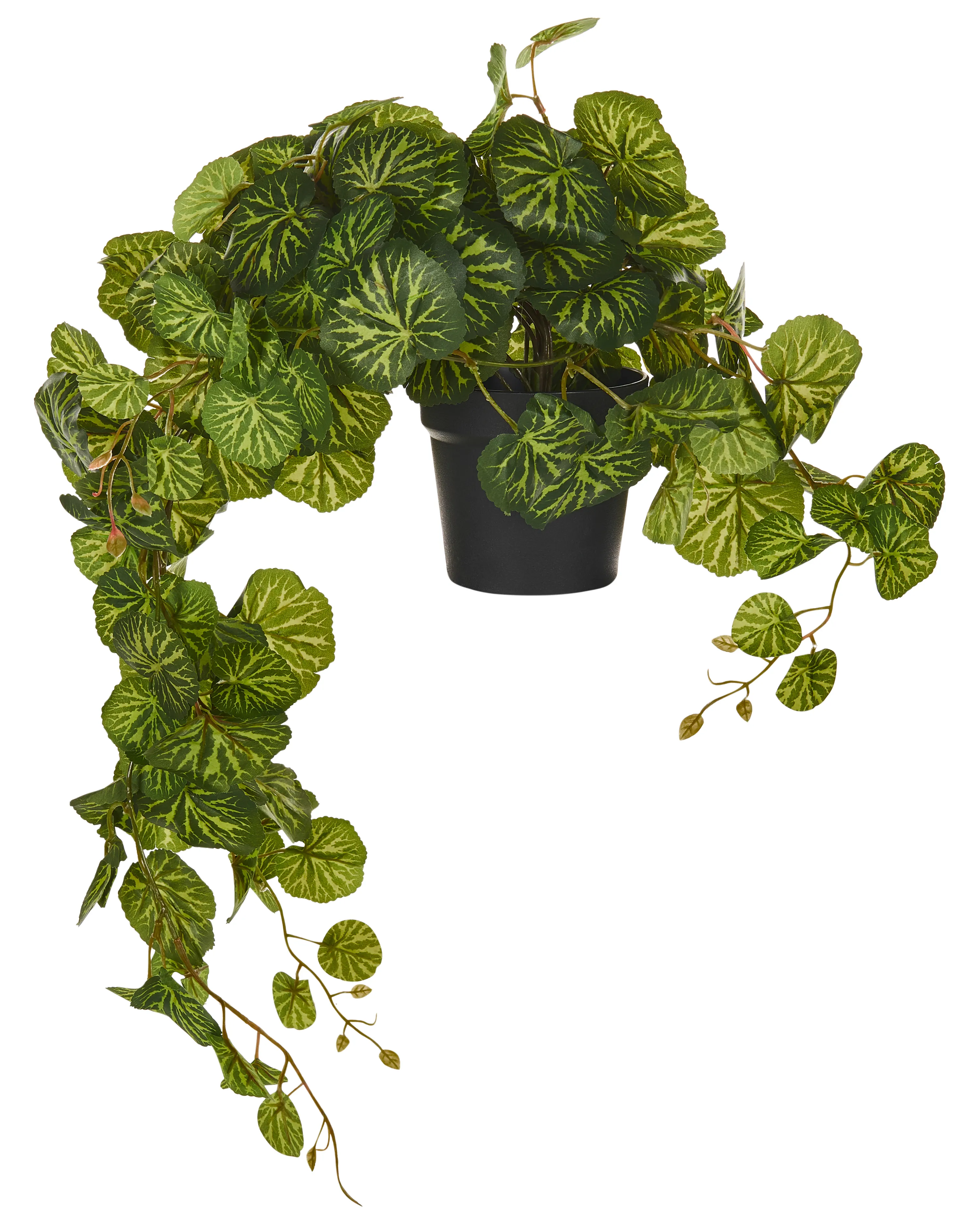 Artificial Hanging Potted Plant STRAWBERRY BEGONIA 37 cm Green