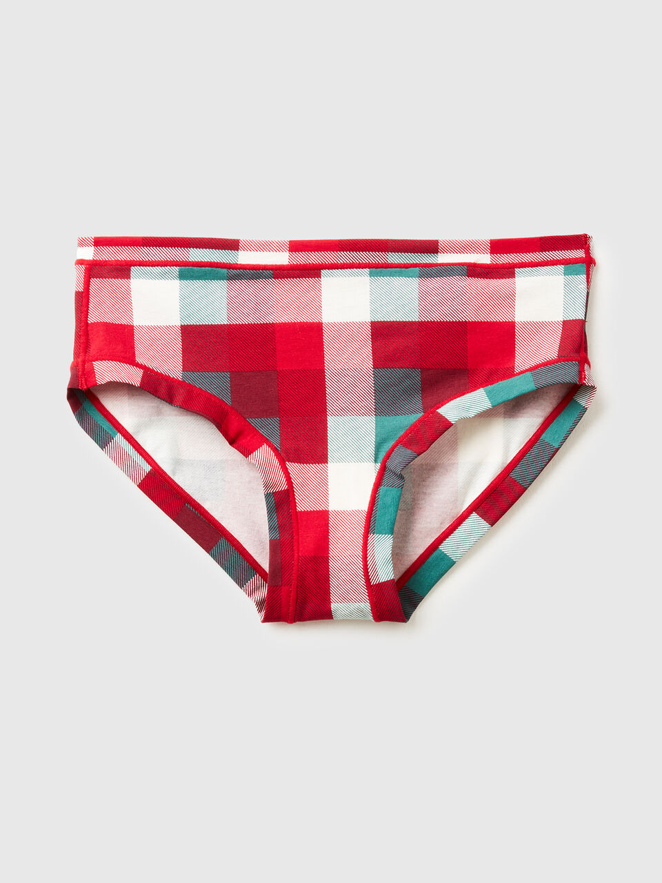 Underwear with check Christmas print