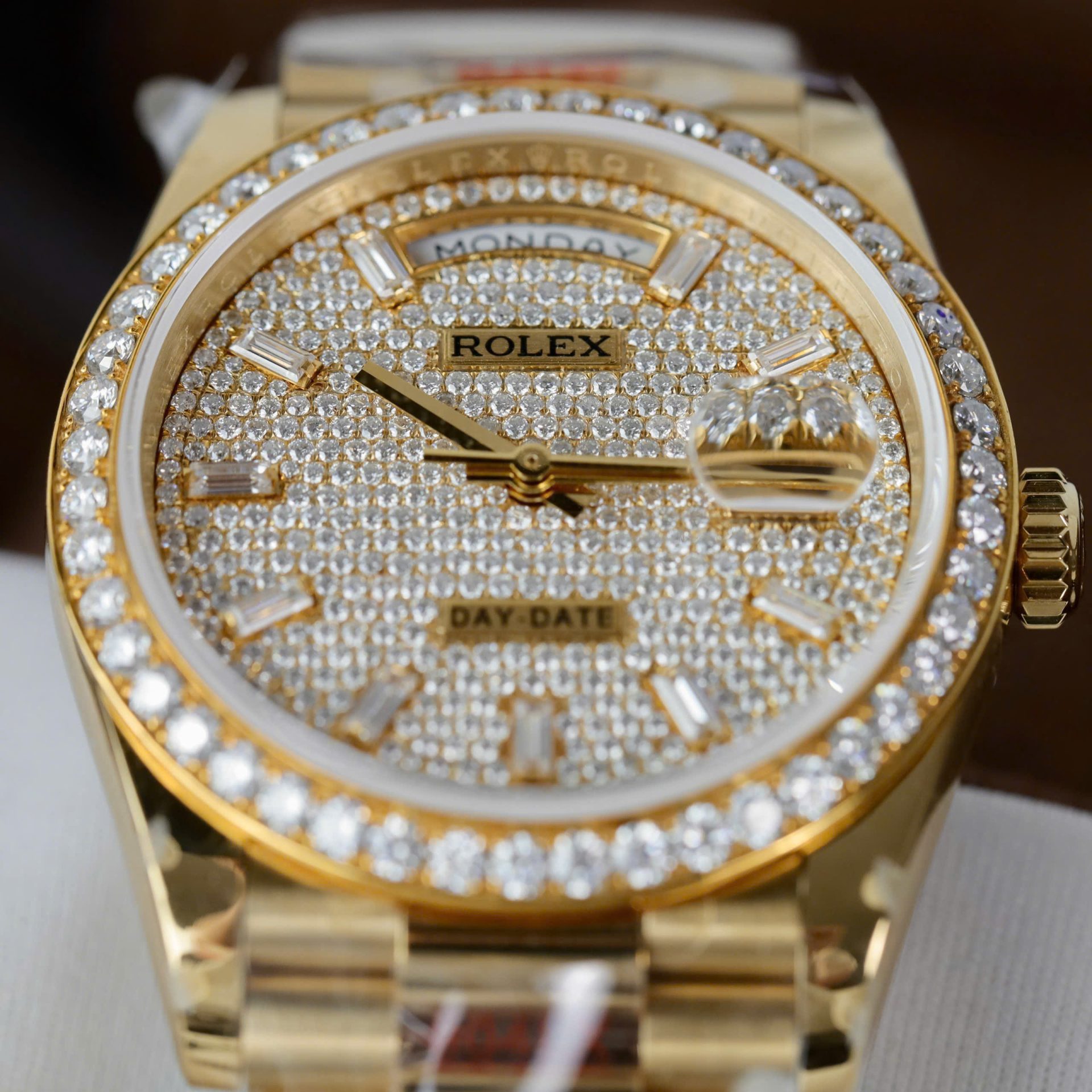 Rolex Day-Date YG Plated Diamond Dial 36mm Super Clone