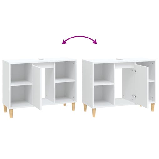 NNEVL Sink Cabinet White 80x33x60 cm Engineered Wood