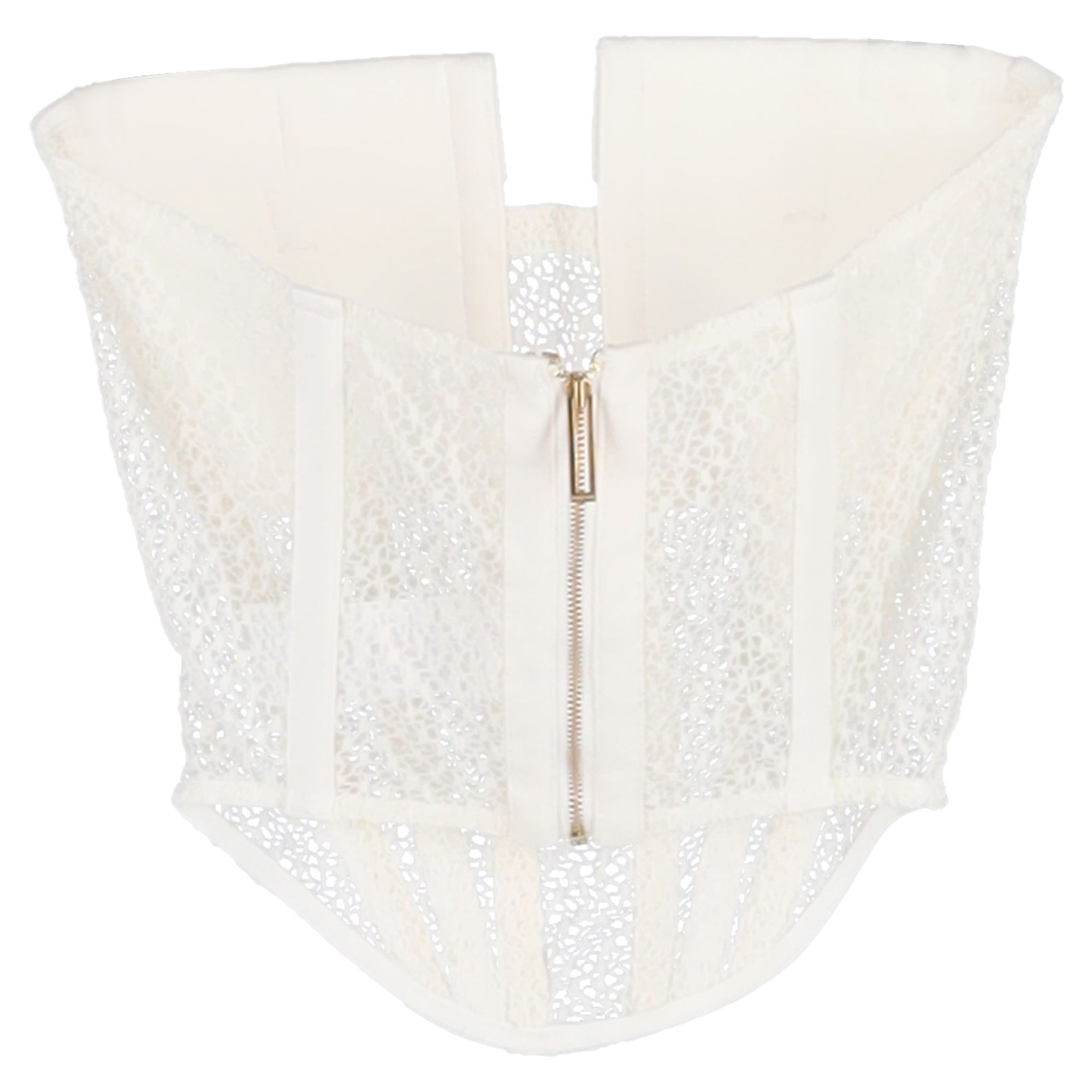 Dion Lee Preloved Lace Pocket Corset Top in White Viscose