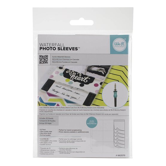 We R Makers Waterfall Photo Sleeves 4 x 4 Inches 20 Pack