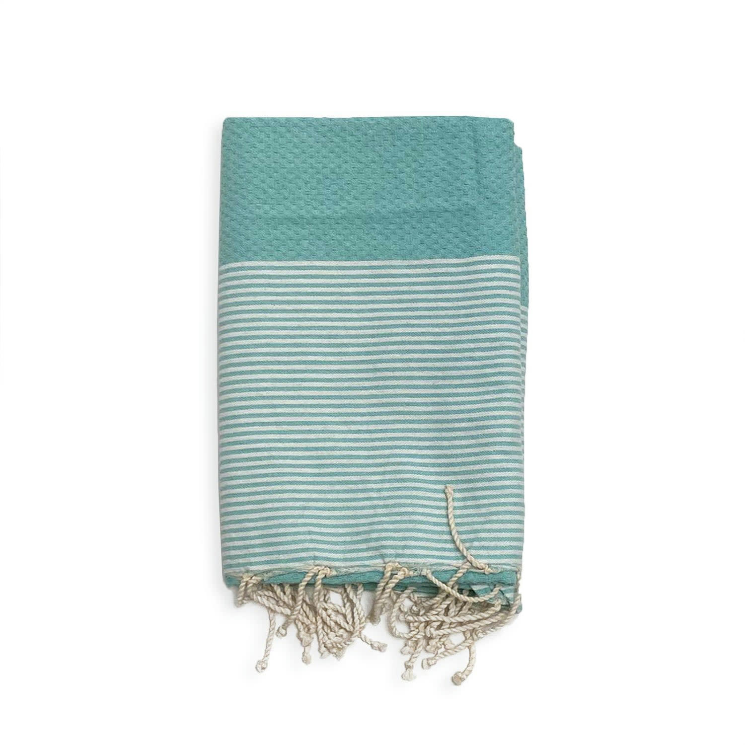 Nid d'abeille - Fouta traditionnelle Mikanda Aqua 200x200