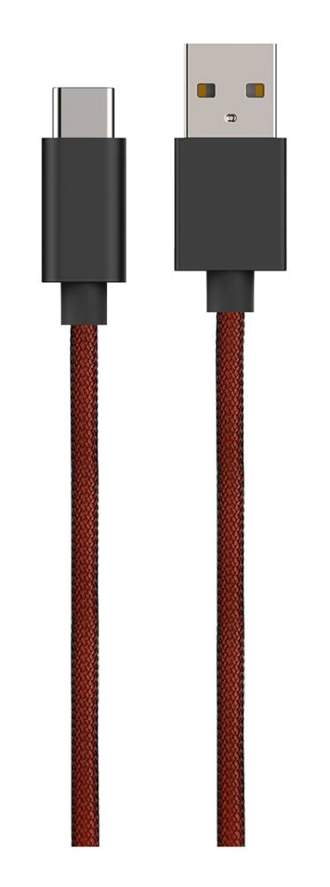 Bluehive Type-C Charger & Sync Cable, Fishnet, Red, 6-ft