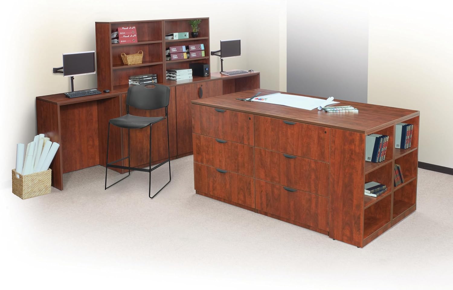 Regency Legacy Stand Up Side to Side Storage Cabinet/Desk- Cherry