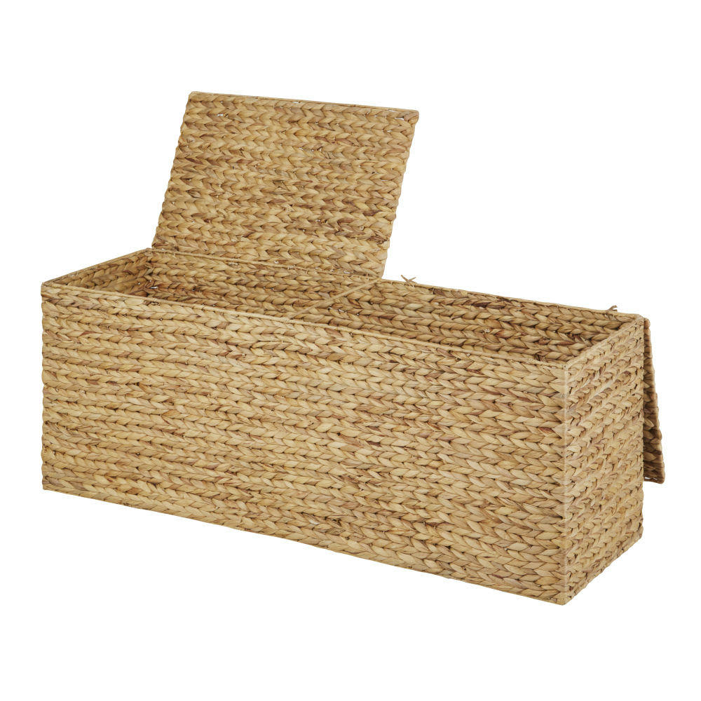 PAULU - Malle avec couvercle en jacinthe d'eau beige