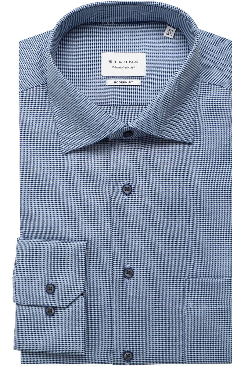 ETERNA Modern Fit Hemd blau, Strukturiert
