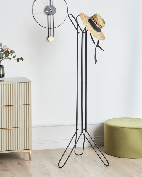Wieszak stojący metalowy 162 cm czarny