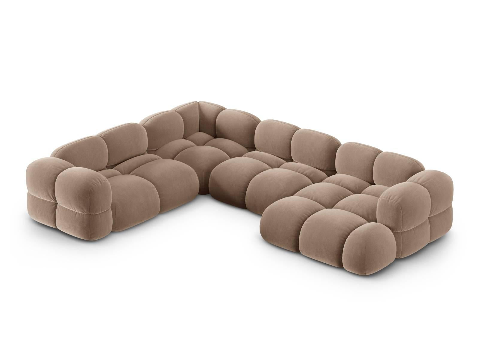 Cosmopolitan Design Loretto 3,5-zits Hoekbank Links - Velvet - Donkerb