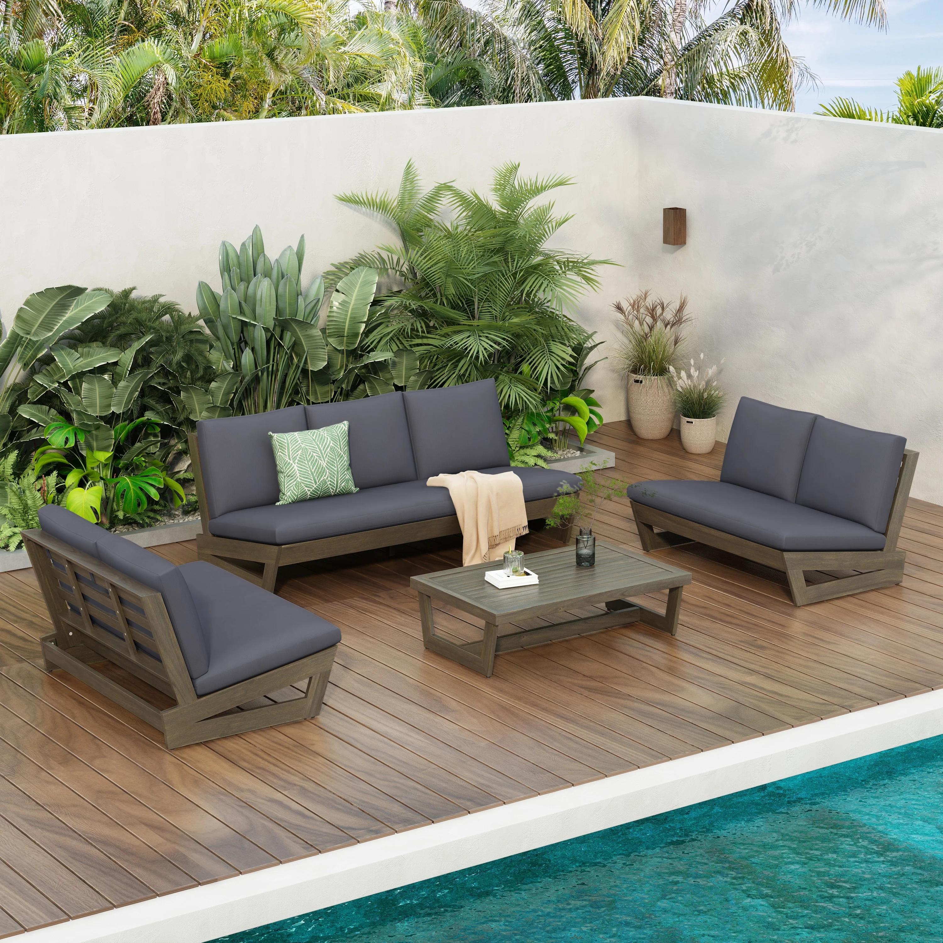 Christopher Knight Home - Sherwood 4-Piece Outdoor Patio Sofa Set