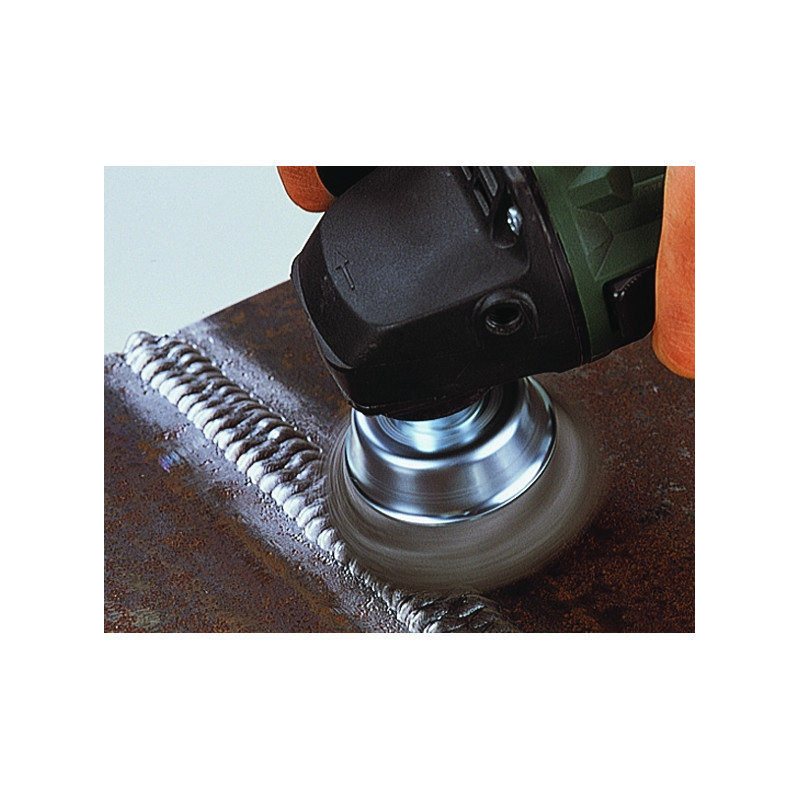 Brosse soucoupe avec fil d'acier Ø 100 mm WOLFCRAFT