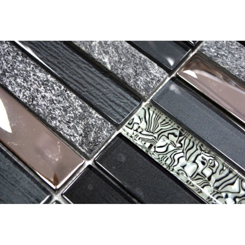 MOSAIKK RECTANGLE CRYSTAL/STONE MIX BLACK NIGHT 88X