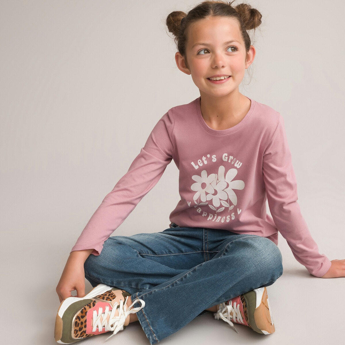 T-shirt manches longues, motif fleurs