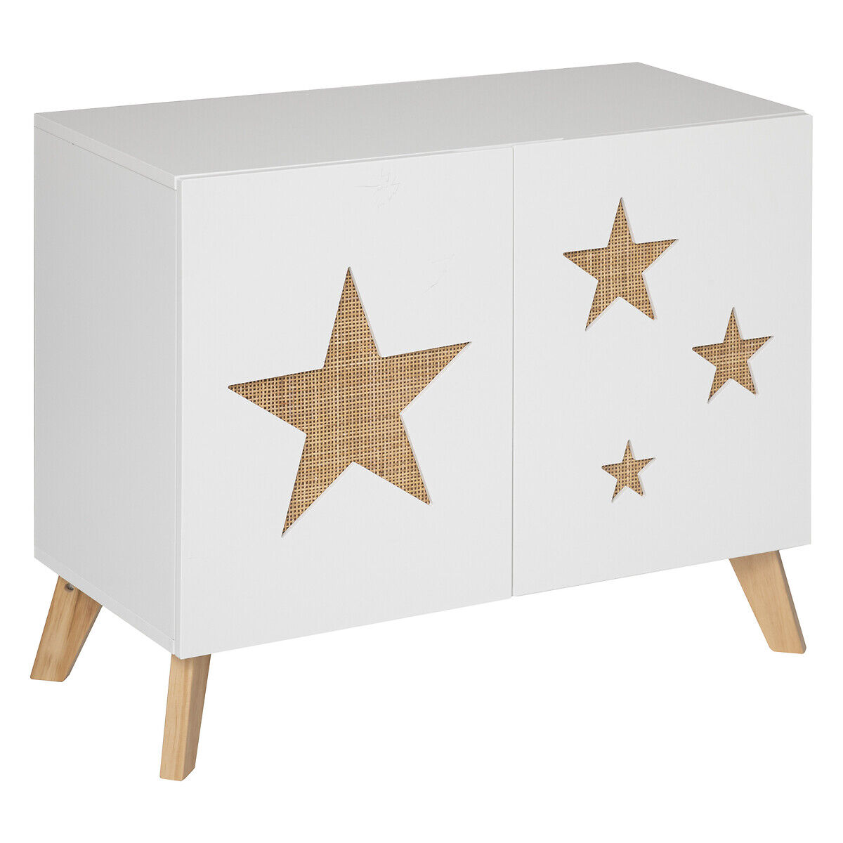 Mesa de apoio branca com estrelas