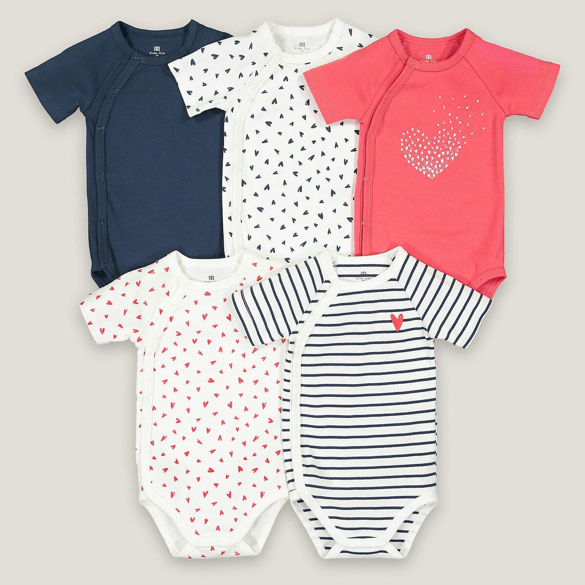 Lot de 5 bodies naissance en coton