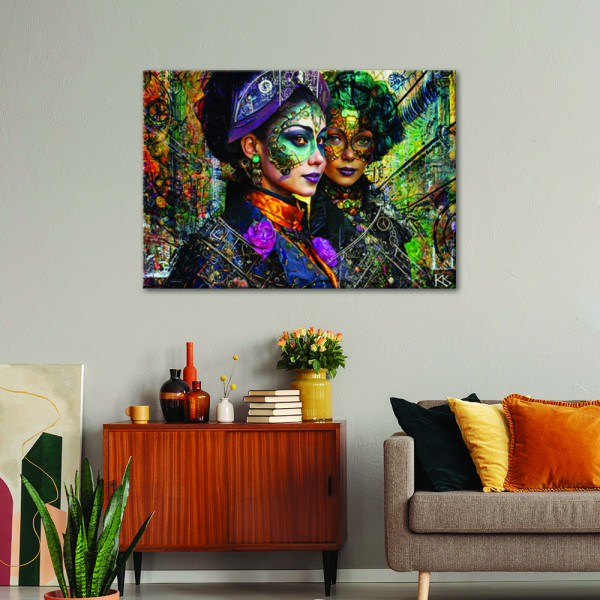 Feeby Obraz na płótnie, Kobieta Karnawał Abstrakcja 60x40