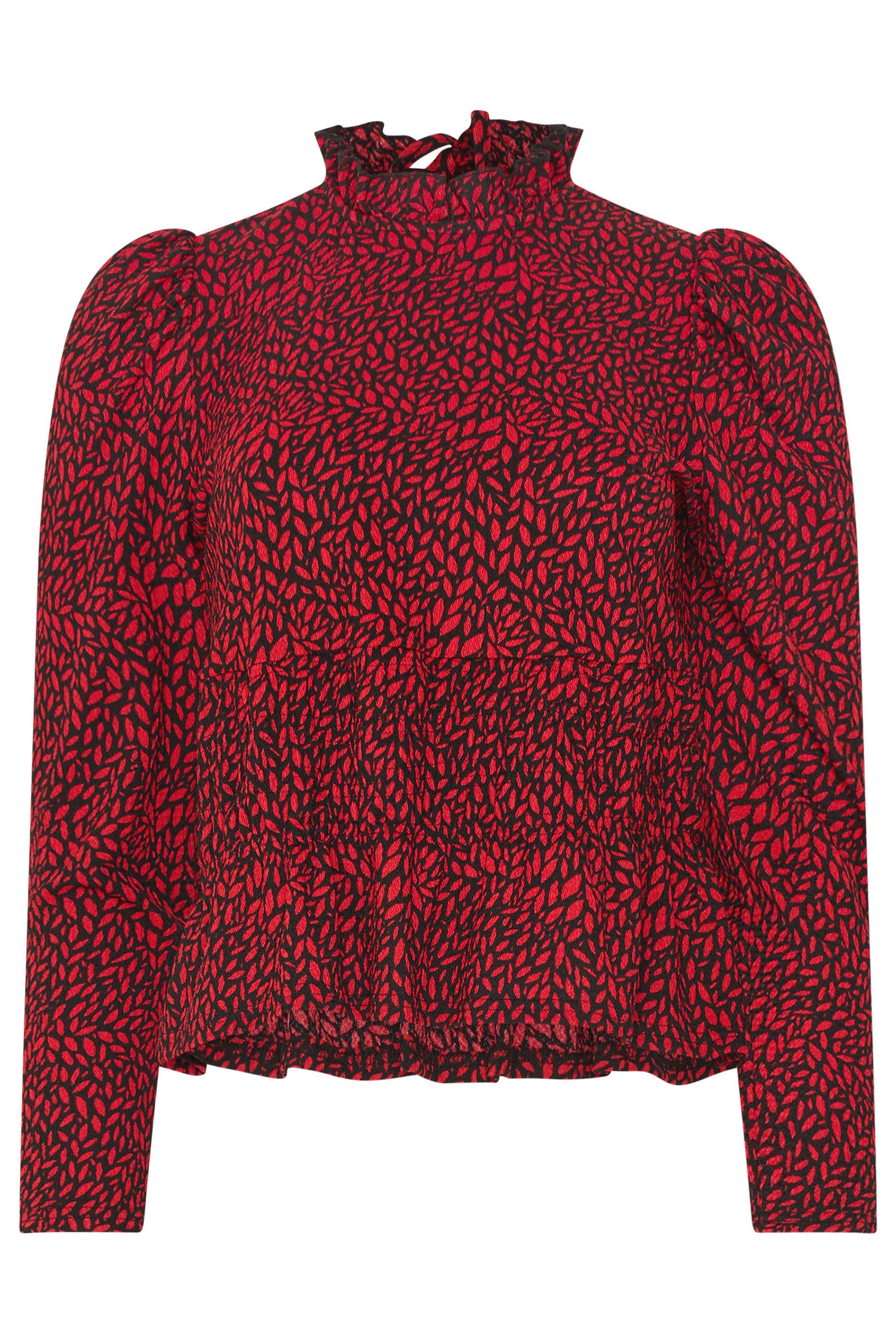 M&Co Abstract Print Shirred Top