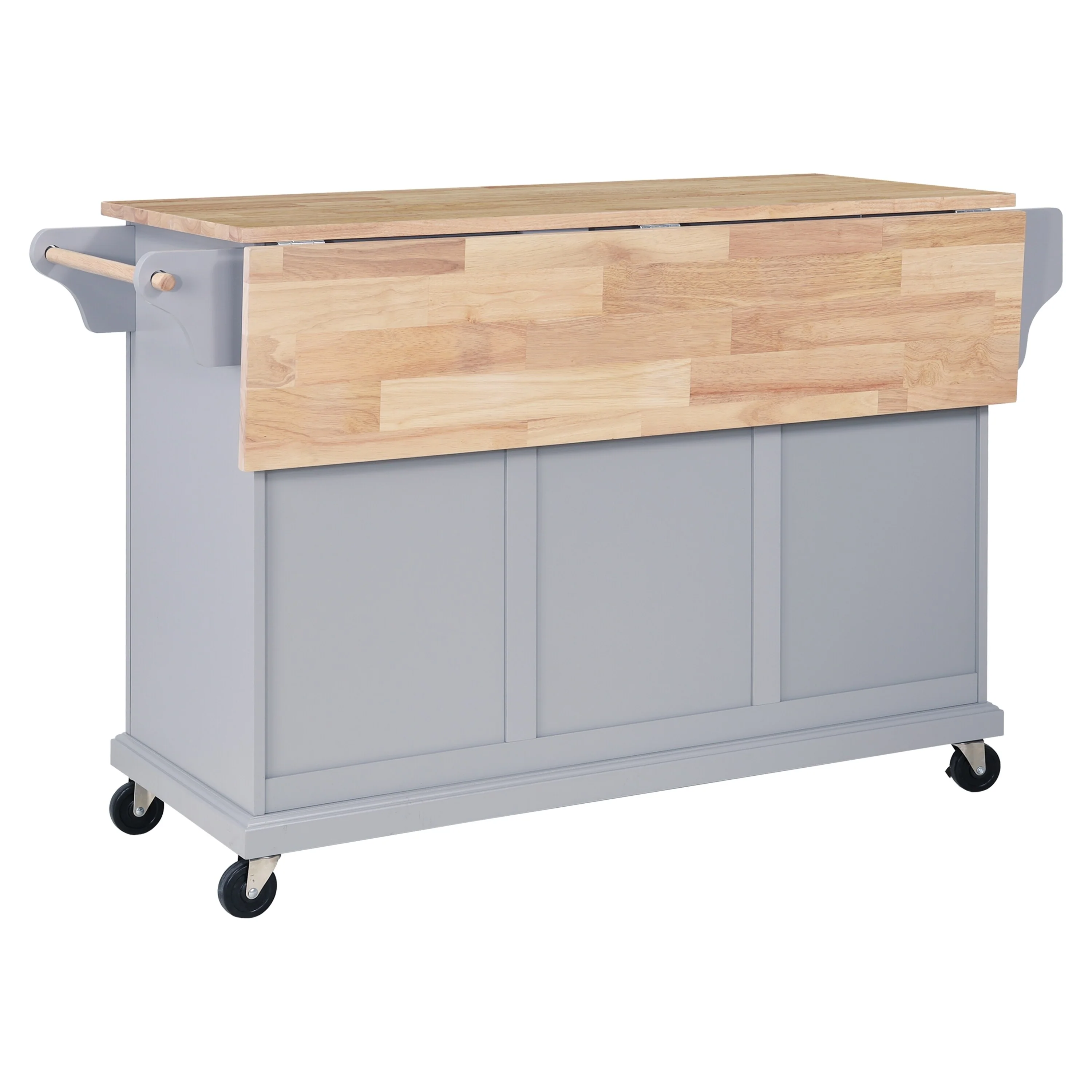 Cambridge Natural Wood Top Kitchen Island With Storage(no include stool)