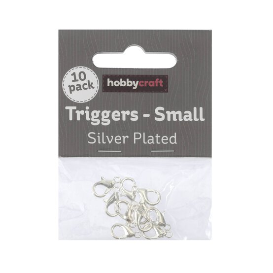 Silver Plated Trigger Clasp 10 x 6mm 10 Pack