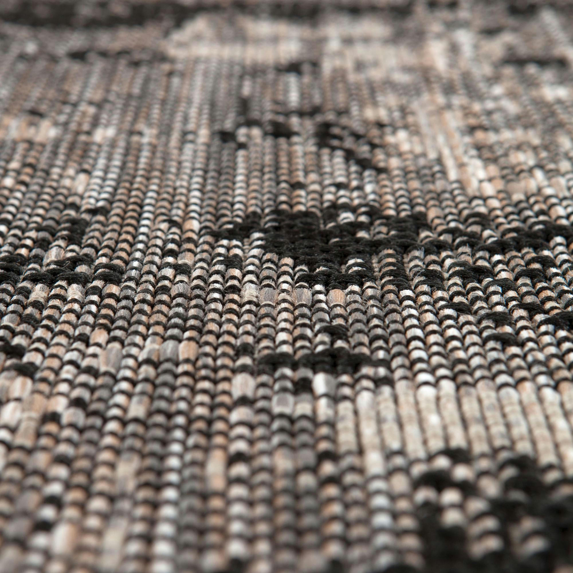 CATANIA - Tapis  outdoor en polypropylene noir diameter 160