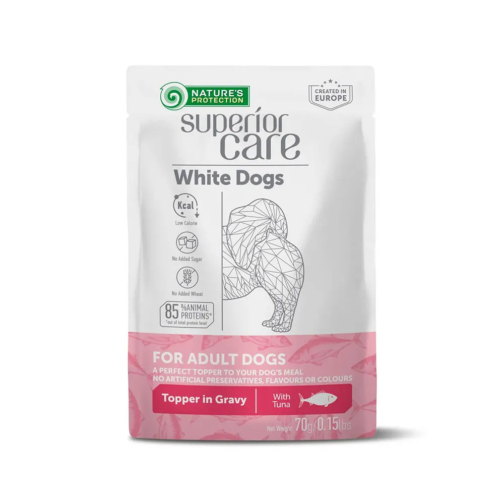 Nature´s Protection Superior Care Adult dog supplement white dogs-tuna 24x70g