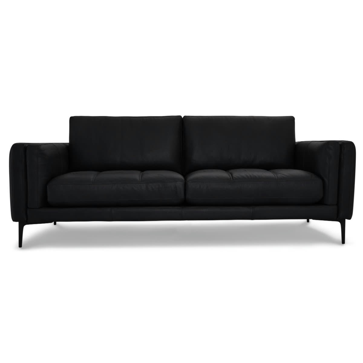 ORLANDO - Canapé 3 places en cuir noir