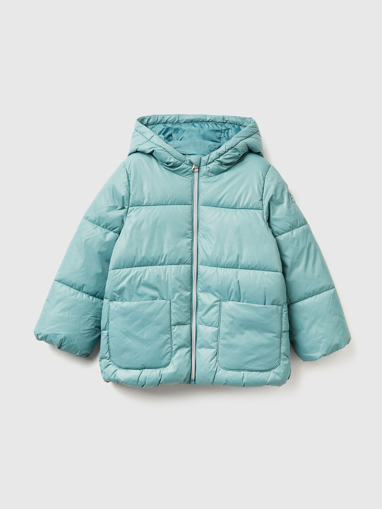 Nylon jacket with hood