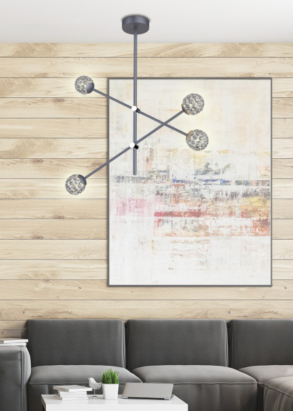 Lampa wisząca czarno-przezroczysty PAKSOS 4xG9x5W Candellux