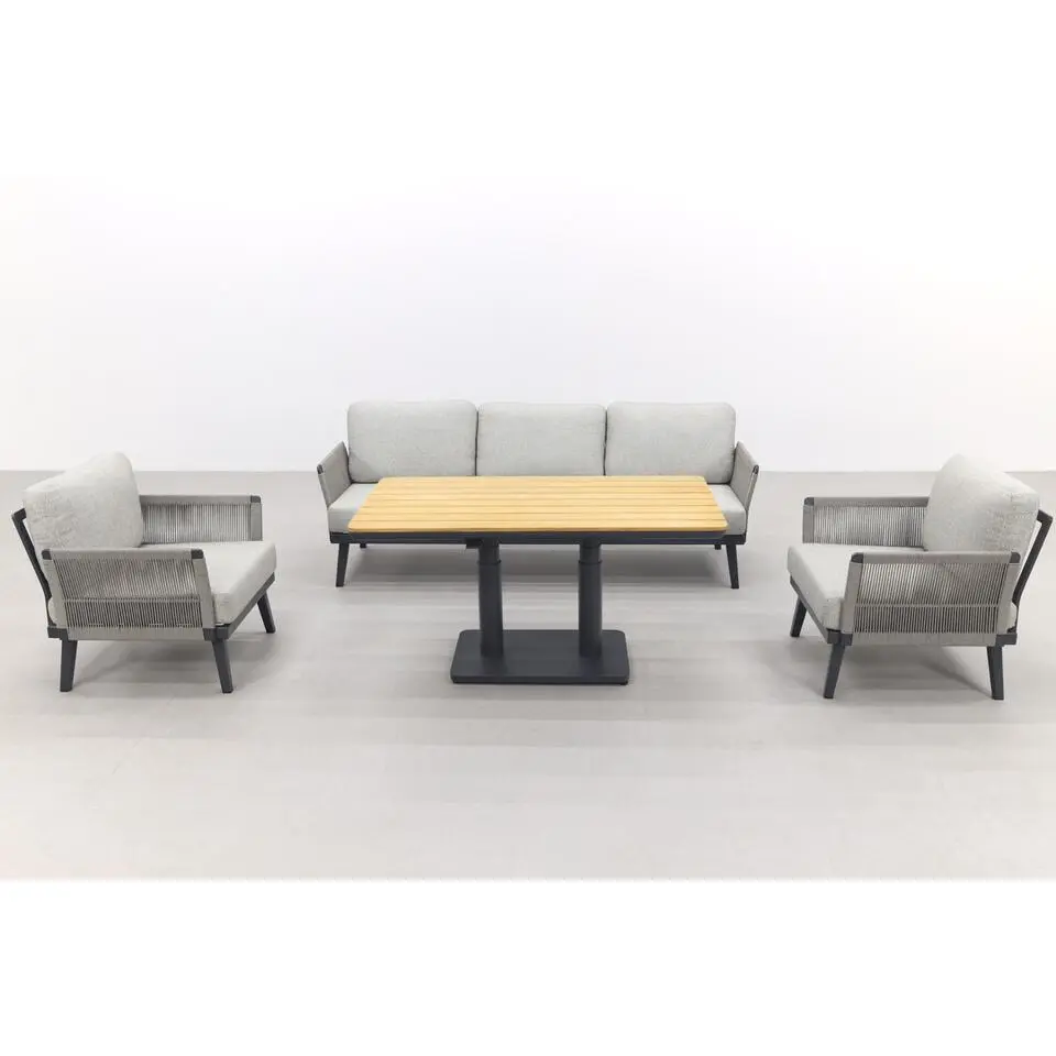 Durban/Medina teak verstelbare stoel-bank loungeset - 4-delig