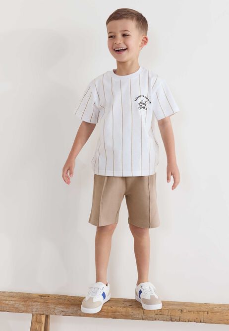 Younger Boys Stone Cotton Shorts