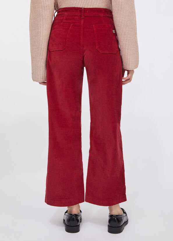 Pantaloni flare in velluto