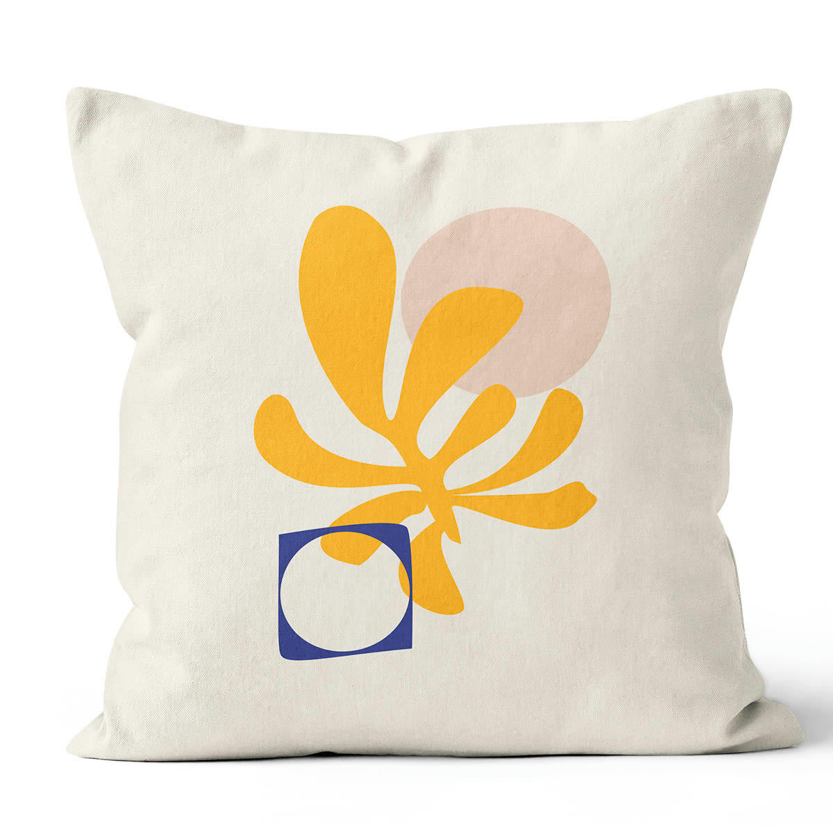 - Coussin imprimé polyester jaune 40x40cm