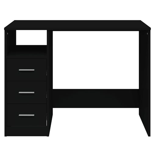 NNEVL Desk with Drawers Black 102x50x76 cm Engineered Wood