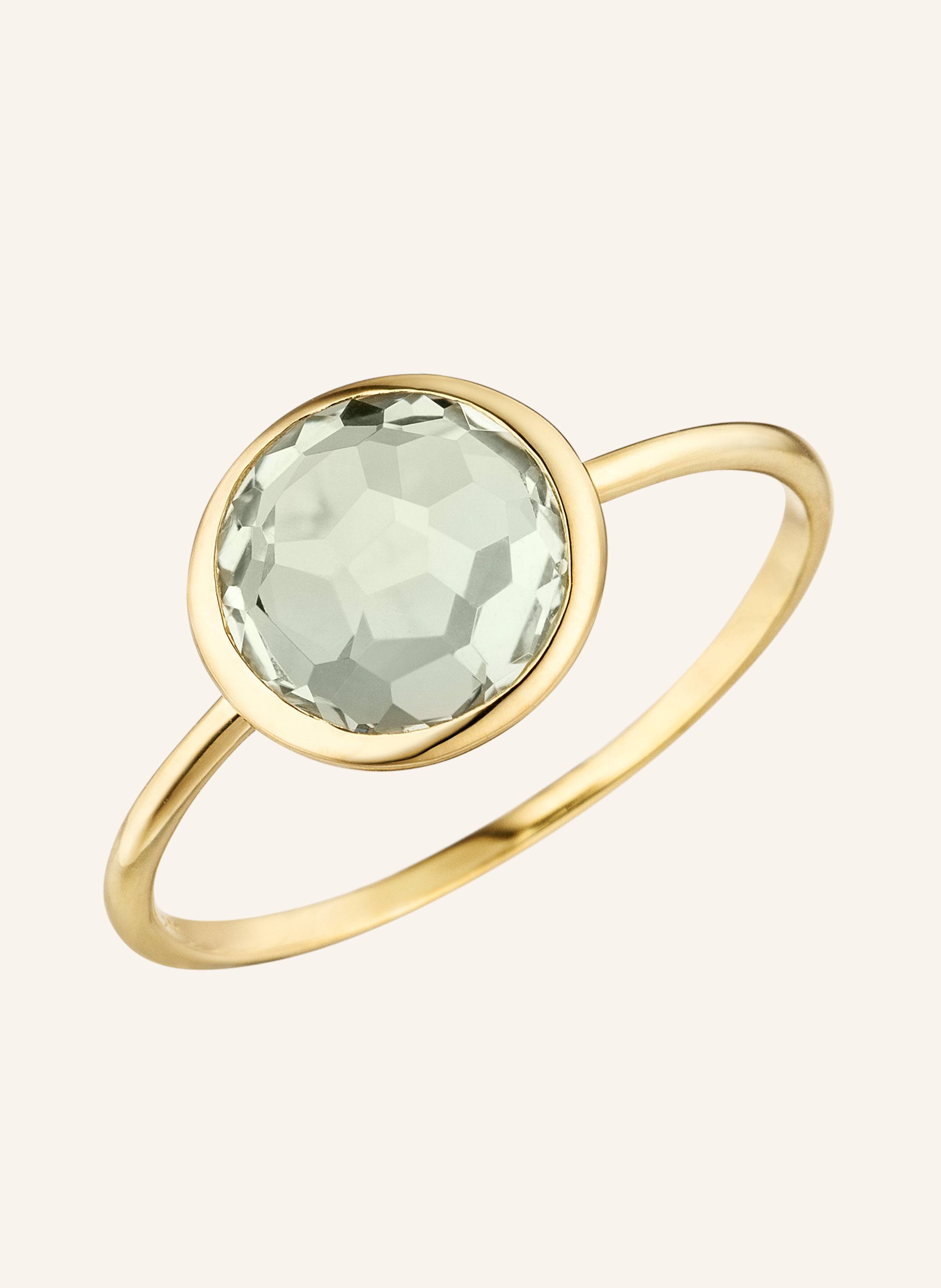 Leaf Ring GREEN AMETHYST aus 14 Karat Gelbgold