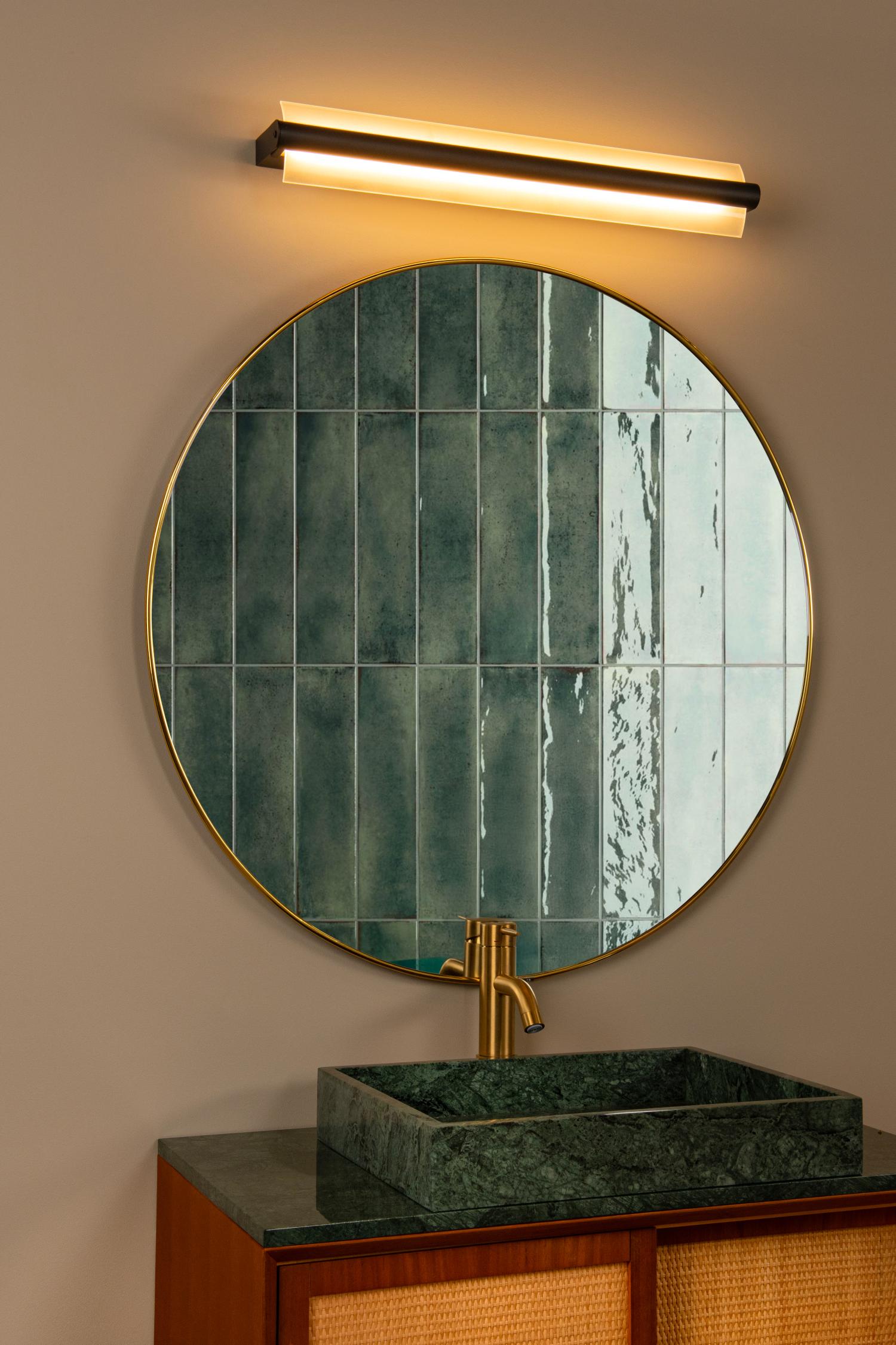 Lucide wandlamp badkamer WANDA - 1xGeïntegreerde LED - Zwart