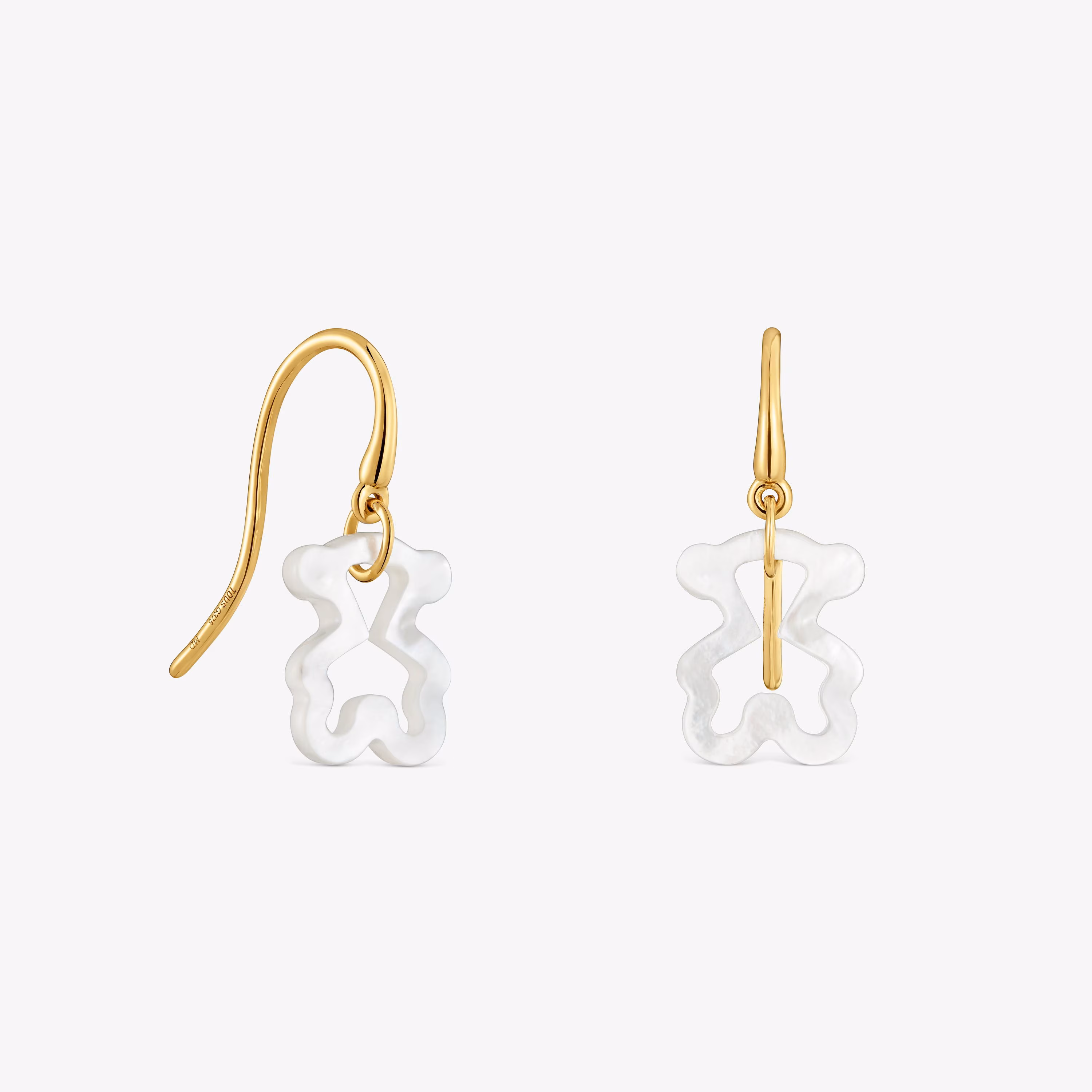 Pendientes de oro 9 kt y nácar Kaos Nacar