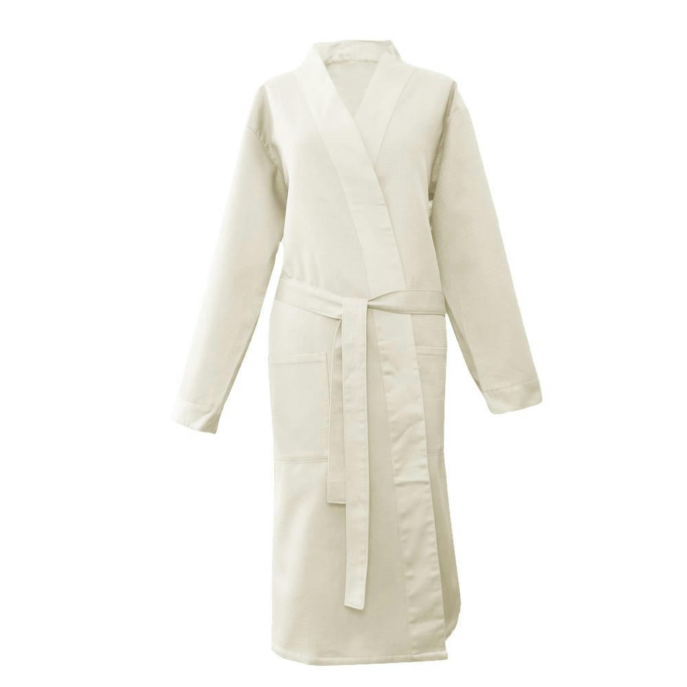 PLAISANCE BLANC CASSE - Peignoir pur coton bio pur coton bio ivoire XL